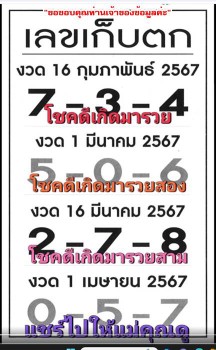 แนวทางหนังสือหวยเลขเก็บตกวิ่ง3ตัวมาตัว